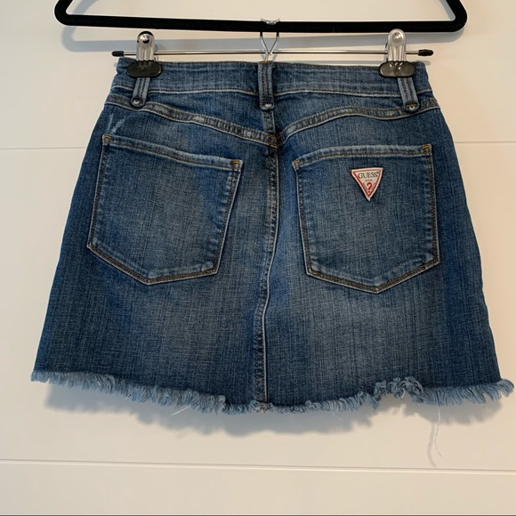 🧢Guess | Denim Button Fly Mini Skirt - Picture 7 of 14
